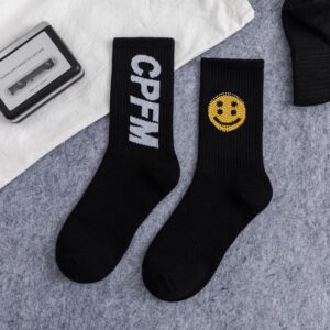 Drew Smiley Face Rhinestone Sports Knee-High Socks