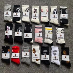 Bape Printed Logo Long Short Sports Skate Socks Multi-Color Collection