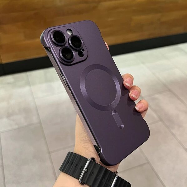Metal paint frameless magnetic iPhone case