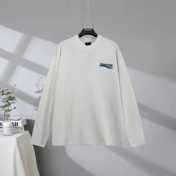 BALENCIAGA 2025SS Classic Cola Wave Logo Embroidered Long Sleeve
