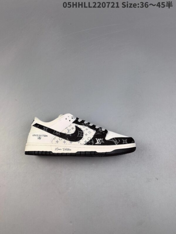 Louis Vuitton x Dunk SB Low LX x SB Low-Top Collaboration Black & White Denim