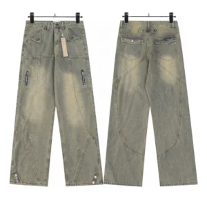 FOG (ESSENTIALS) Yellow-Dyed High-Street Straight-Leg Pants with Slimming Slightly Flared Legs for Men and Women