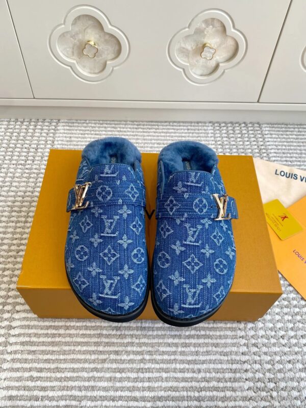 Louis Vuitton Couple's   Slip-On Moccasins Fleece-Lined Slippers