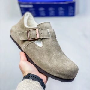 ✅ Birkenstock Boston VL Suede Metal Buckle Cork-Soled Toe-Covered Sandals