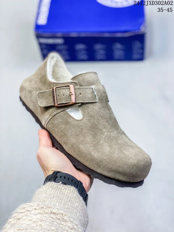 ✅ Birkenstock Boston VL Suede Metal Buckle Cork-Soled Toe-Covered Sandals