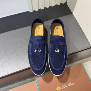 Loro Piana Men's Casual Loafers Navy Blue