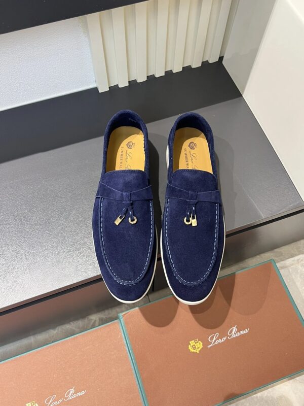 Loro Piana Men's Casual Loafers Navy Blue