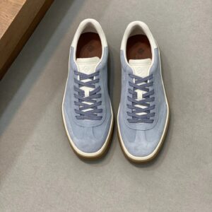Loro Piana Men's Lace-Up Outdoor Casual Shoes Blue