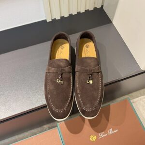 Loro Piana Couple's Classic LP Premium Edition British Flat Loafers Brown