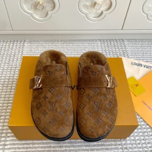 Louis Vuitton Classic Brown Logo Mules