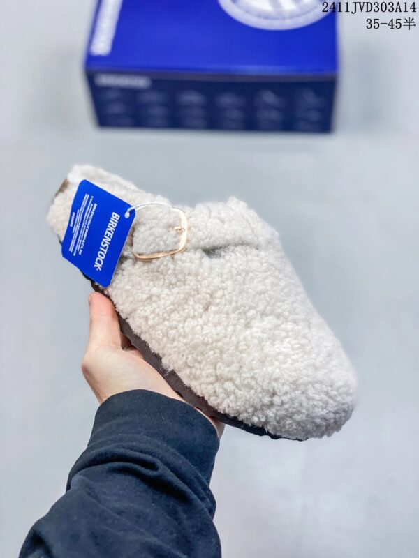 Birkenstock Teddy Series Fashion Cork-Soled Birkenstock Cotton Slippers