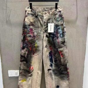 Acne Studios FW25 New Ink-Splattered Distressed Paint Pants