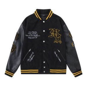 AMIRI Lion-Embroidered Logo Baseball Jacket