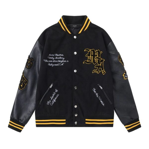 AMIRI Lion-Embroidered Logo Baseball Jacket