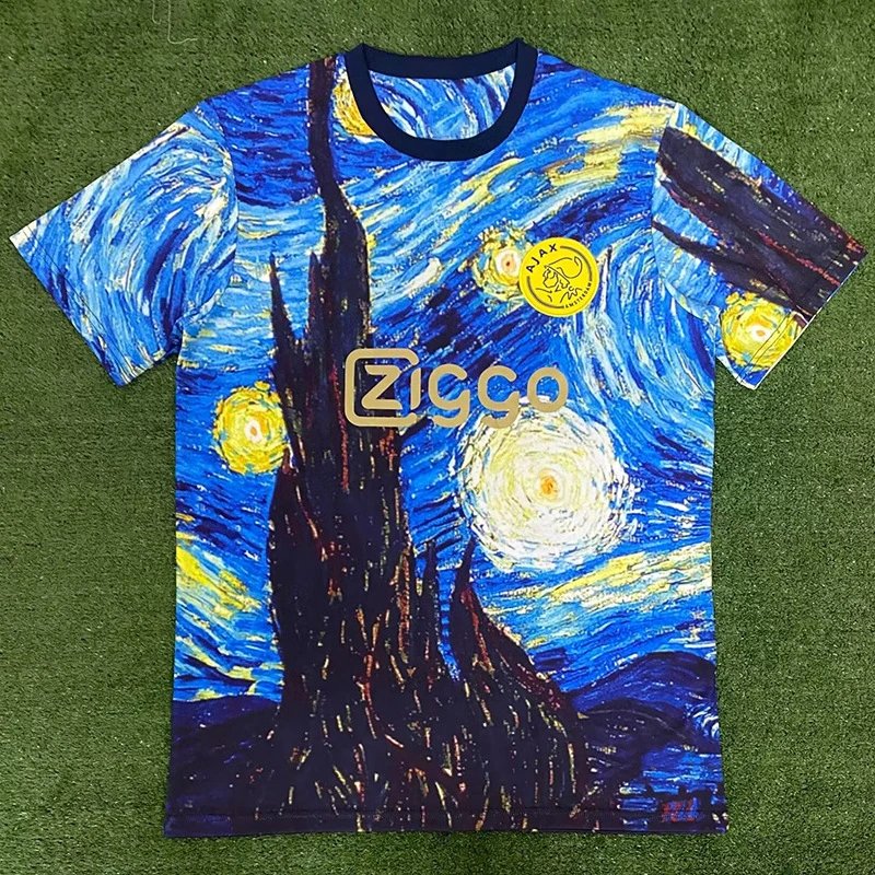 Ziggo x Ajax Collaboration Van Gogh Starry Night Blue Streetwear T-Shirt