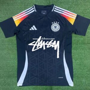 Stussy x Adidas Germany Collaboration Midnight Black Graffiti Jersey