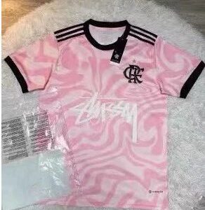 Stussy CR Collaboration Pink Wave Camouflage Streetwear Sports Short Sleeve