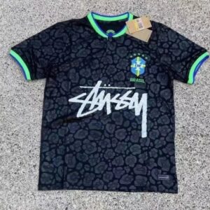 Stussy Brasil Black Camo Streetwear Jersey