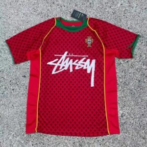 Stussy Portugal Crest Polka Dot Contrast Short Sleeve Jersey