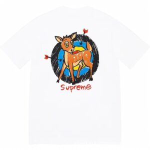 Supreme Bullseye Deer Print White Graffiti T-Shirt