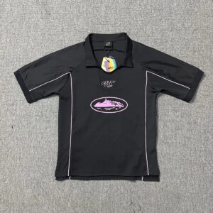 Corteiz Jersey MJ Black & Pink & White Street Sports Polo Shirt