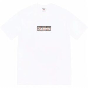 Supreme Burberry Collaboration Plaid White Streetwear T-Shirt