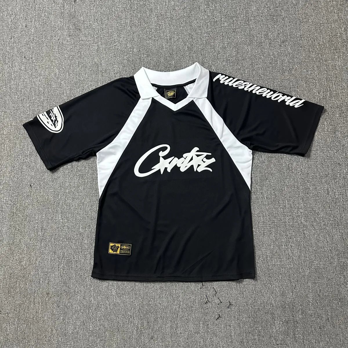 Corteiz Rules New World Black & White Street Graffiti Sports Jersey