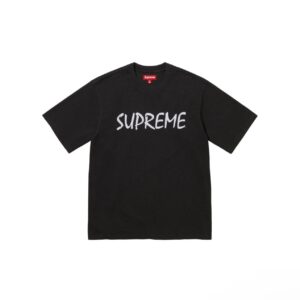 Supreme Classic Logo Black Street Graffiti Short-Sleeve T-Shirt