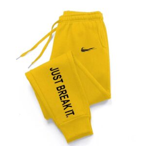 Nike Yellow Letter Print Cuffed Pants Street Style
