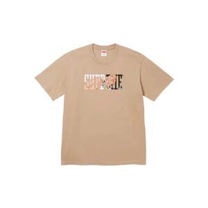Supreme Khaki Cartoon Print Streetwear T-Shirt