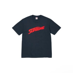 Supreme Classic Logo Navy Red Label Street Short-Sleeve T-Shirt