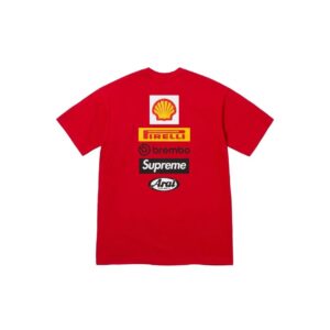 Supreme Collaboration Red Street Racing-Style T-Shirt