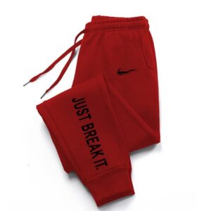 Nike JUST BREAK IT. Red Cuffed Athletic Pants