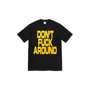 Supreme Black Slogan Print Streetwear T-Shirt