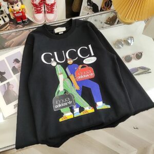 Gucci Collaboration Illustration Series Black Crewneck Sweatshirt