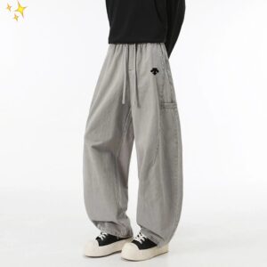 DESCENTE Deconstructed Workwear Charcoal Gray Casual Pants