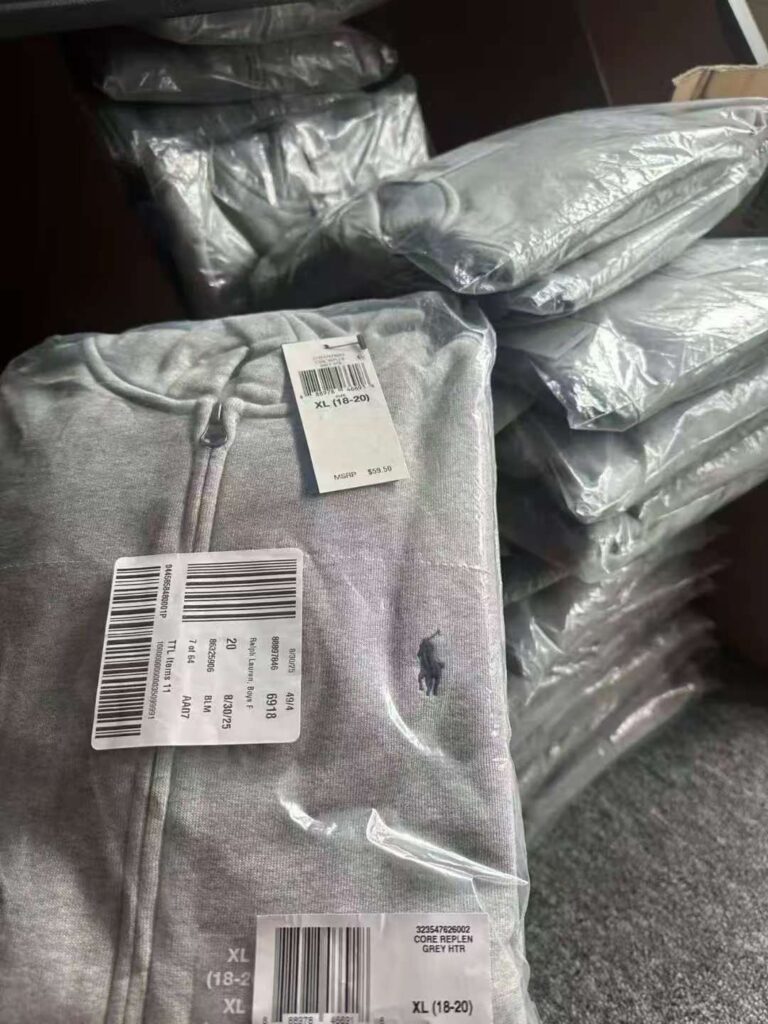 Our warehouse is packed with Ralph Lauren hoodies.