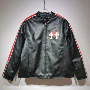 KROXIN Cross Street Style Leather Jacket Black