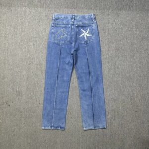 Corteiz Straight-Leg Jeans Blue