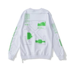 Off-White Streetwear Print Hoodie White