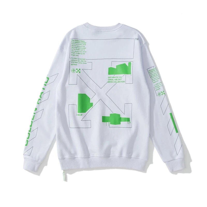 Off-White Streetwear Print Hoodie White