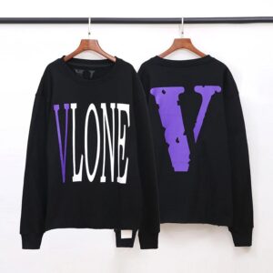 VLONE American Streetwear Printed Hoodie Black