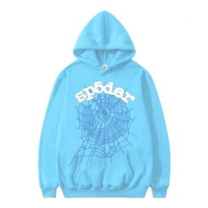 sp5der American Streetwear Spider Web Hoodie - Blue