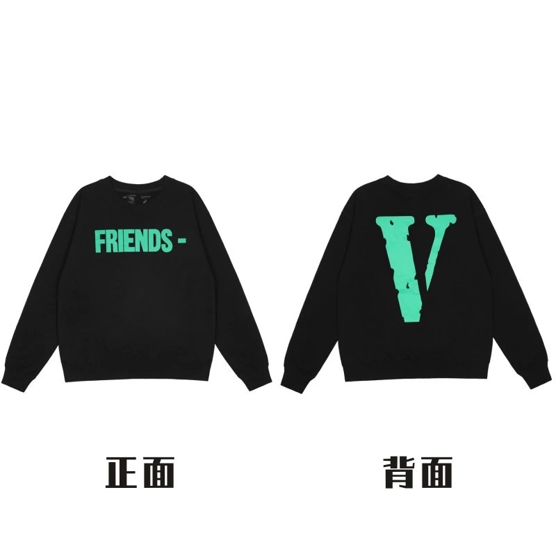 Vlone Friends Streetwear Hoodie Black