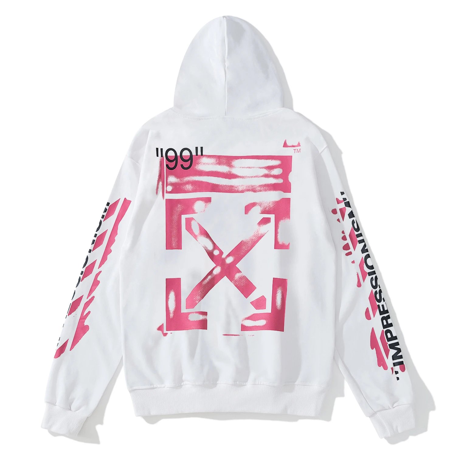Off-White Graffiti Streetwear Hooded Sweatshirt White