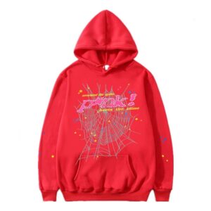 SP5DER Streetwear Print Hoodie - Red