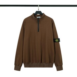 Stone Island Workwear Half-Zip Sweatshirt Brown