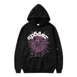sp5der American Street Spider Web Print Hoodie Black