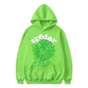 sp5der American Streetwear Spider Web Hoodie - Green
