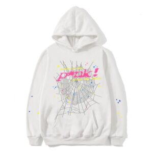 SP5DER Streetwear Spider Web Print Hoodie - White
